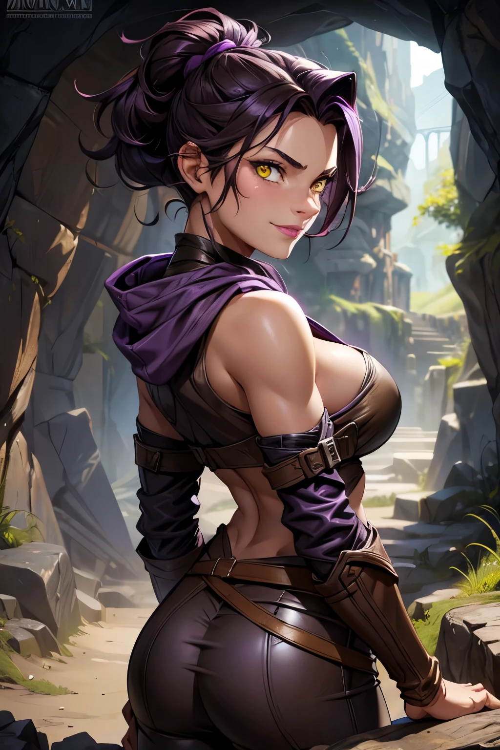 face expression smirk,smirkinggreen eyes shadowheart ,oiled skin,solo, masterpiece, best quality, shadowheart, black hair, braided ponytail, green eyes, big tits, vagina ,circlet,full body , full shot , unhappy, sketch, looking at viewer, city background, posing , sexy pose, blushing, oily skin, sexy, big tits, sexy pose,abs,muscular,forest , glowing eyes,medieval buildings, (sexy posed)