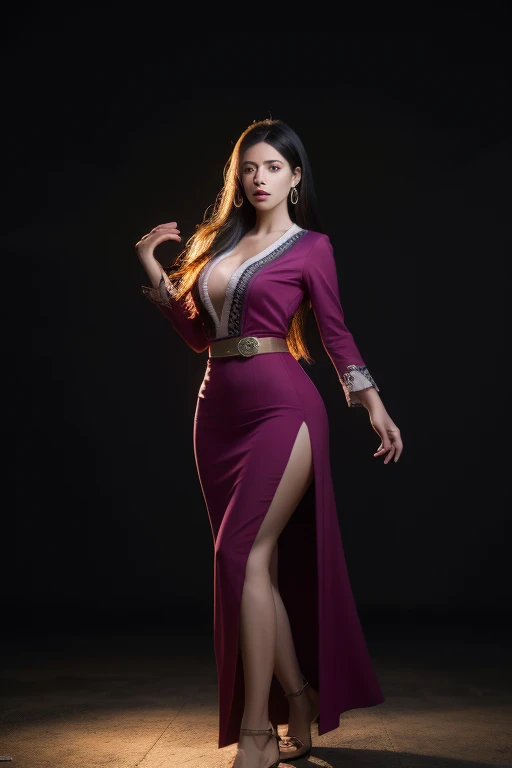 1girl, hips up, fullbody,ninja clothes, big breasts, purple clothes, horsetail hairstyle, ninja pose, (best quality,4k,8k,highres,masterpiece:1.2),ultra-detailed,(realistic,photorealistic,photo-realistic:1.37),beautiful detailed eyes,beautiful detailed lips,extremely detailed eyes and face,long eyelashes,intricate details,dynamic composition,dramatic lighting,vibrant colors,cinematic atmosphere