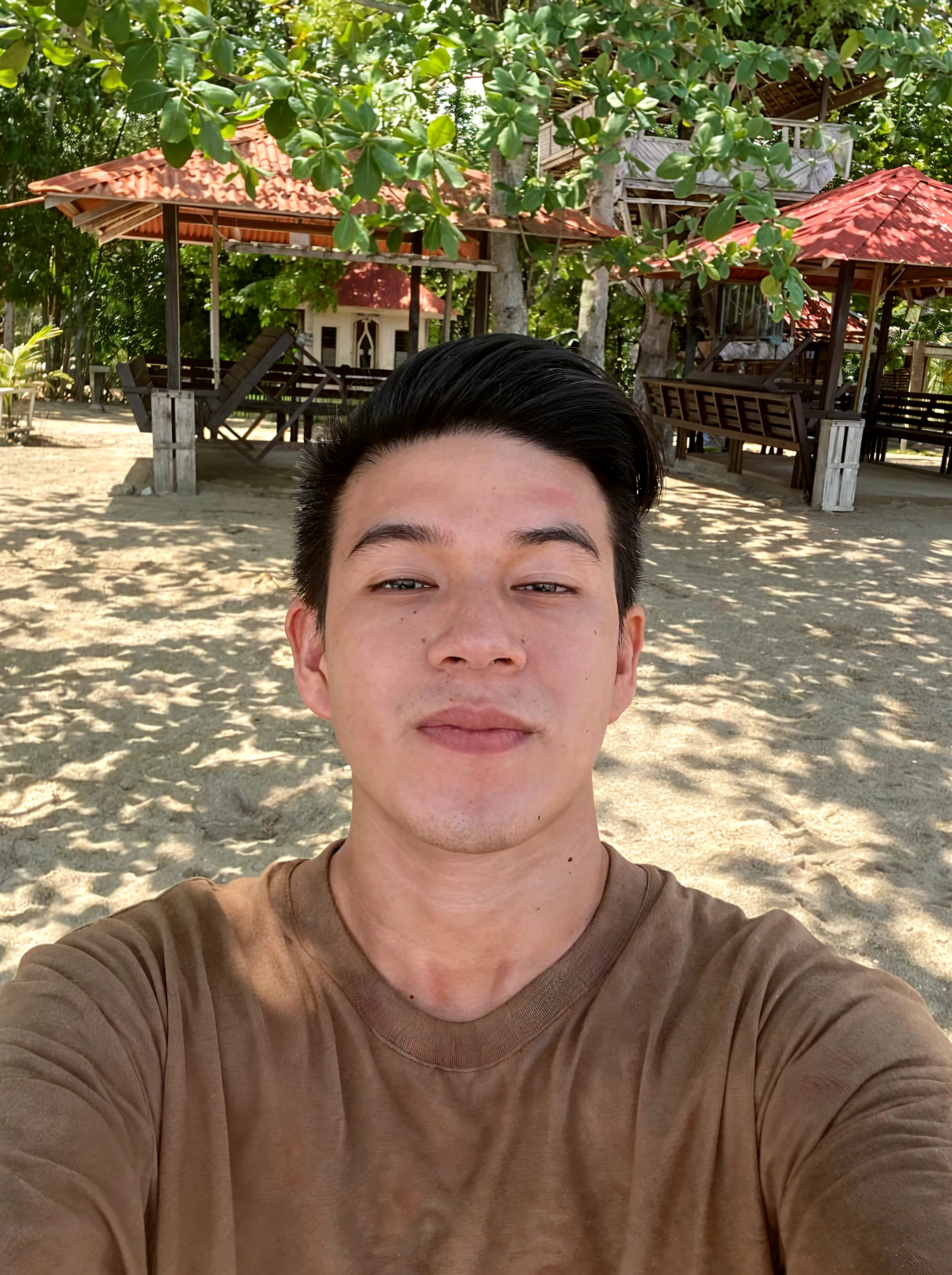 Beautiful,man asian, Selfie, beach