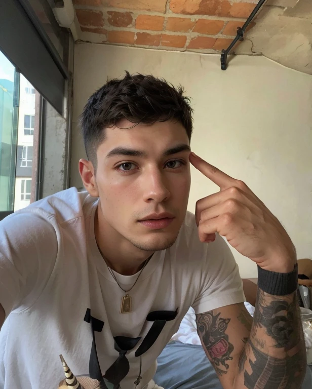 Best quality, short hair, masculine features 