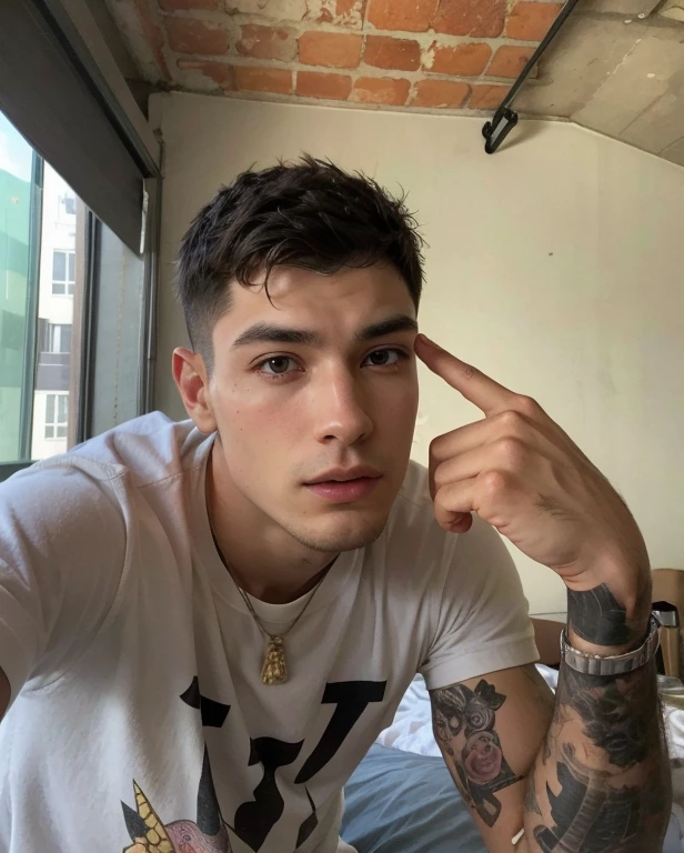 Best quality, short hair, masculine features