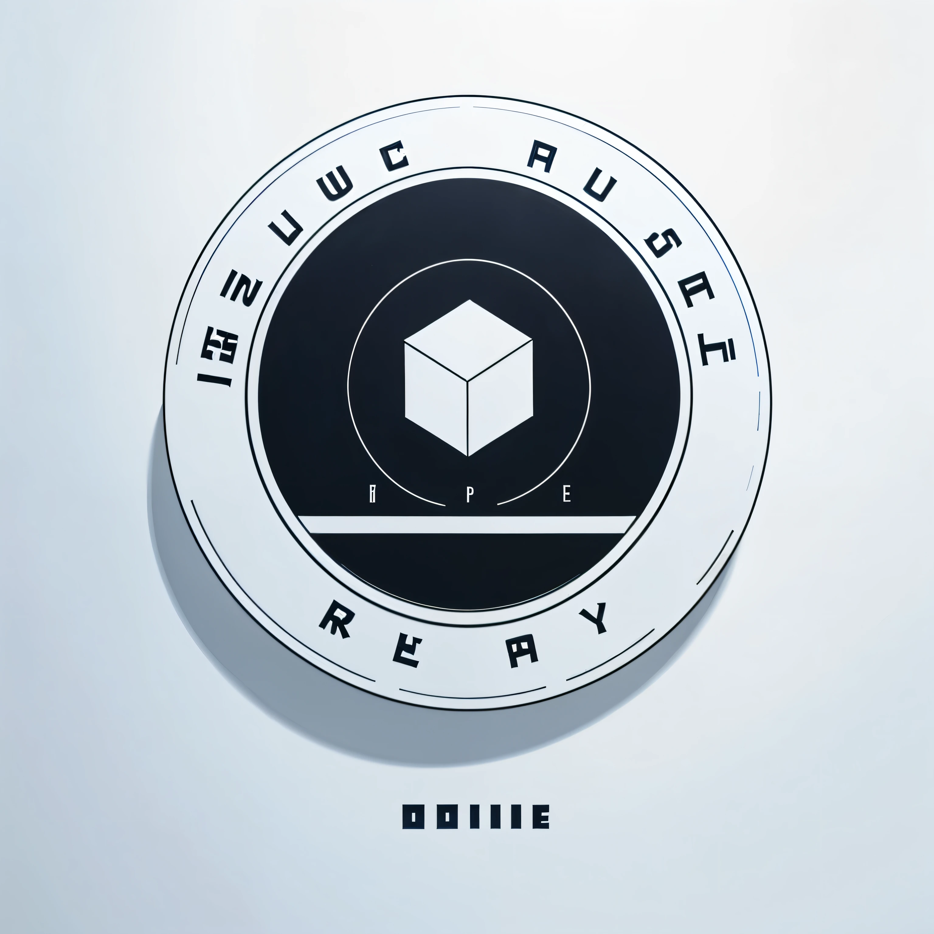 Corporate logo、emblem、simple、letter、Near future、margin、Simple frame、White background only、Monochrome、Placed in the middle、Front view、No humans、cool、geometry、Record motif