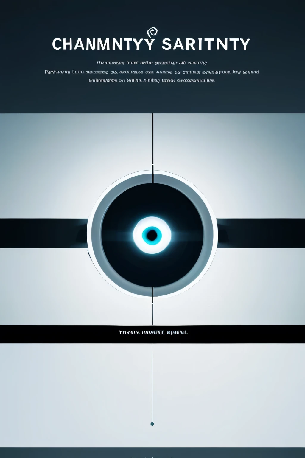 Generate a poster with the title: Eye of Warning - Smart Campus Security System. The team name is Campus Security Team. The background should be simple, minimalist, very minimalist, simple. Don't be complicated, it should be campus. The background should be campus