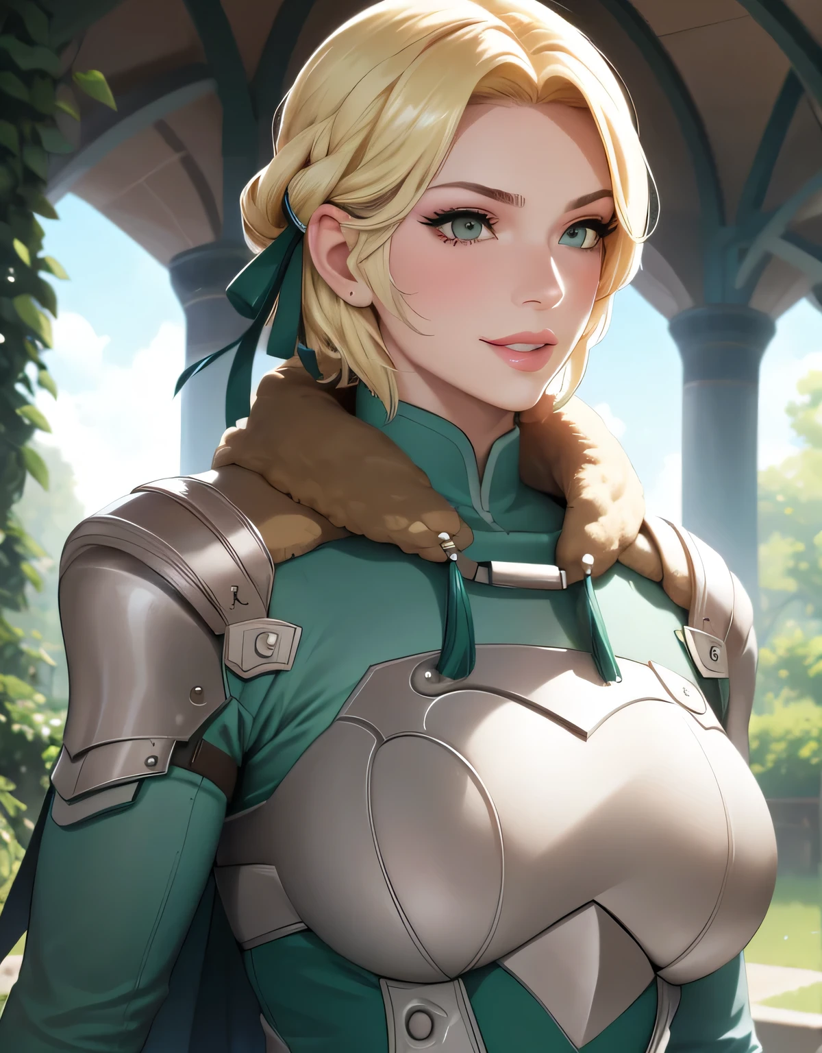 warIngrid, short hair, hair ribbons, shoulder armor, armor, breastplate 2.0, breastplate 2.0, underbust 2.0, green coat, fur trim, vambraces, blue gloves, green cape, (masterpiece, best quality, ultra-detailed), realistic style, very close up shot 2.0, garden 2.0, garden 2.0, looking at viewer 2.0, blushing, face shot 2.0, perfect eyes, cute nose, very sexy smile 2.0, very luscious lips 2.0, face shot 2.0, very heavy eyeshadow 2.0, very heavy makeup 2.0, round face, very thick lips 2.0, very glossy lips 2.0, very pouty lips 2.0, shiny skin, lustrous skin 2.0, incredibly pretty 2.0, incredibly beautiful 2.0, very athletic 2.0, beefcake 2.0, bodybuilder 2.0, fitness model 2.0, very sexy 2.0, very sexy smile 2.0, very luscious lips 2.0, face shot 2.0, very heavy eyeshadow 2.0, very heavy makeup 2.0, round face, very thick lips 2.0, very glossy lips 2.0, very pouty lips 2.0, shiny skin 2.0, lustrous skin 2.0, incredibly pretty 2.0, incredibly beautiful 2.0, very athletic 2.0, beefcake 2.0, bodybuilder 2.0, fitness model 2.0, very sexy 2.0, very sexy smile 2.0, very luscious lips 2.0, face shot 2.0, very heavy eyeshadow 2.0, very heavy makeup 2.0, round face, very thick lips 2.0, very glossy lips 2.0, very pouty lips 2.0, shiny skin 2.0, lustrous skin 2.0, incredibly pretty 2.0, incredibly beautiful 2.0, very athletic 2.0, beefcake 2.0, bodybuilder 2.0, fitness model 2.0, very sexy 2.0, amazon 2.0, amazon 2.0, amazon 2.0, amazon 2.0, incredibly muscular 2.0, incredibly muscular 2.0, incredibly muscular 2.0, incredibly muscular 2.0, very thick 2.0, very thick 2.0, very thick 2.0, very thick 2.0, muscle mommy 2.0, muscle mommy 2.0, muscle mommy 2.0, muscle mommy 2.0, motherly 2.0, mature female 2.0, motherly 2.0, mature female 2.0, motherly 2.0, mature female 2.0, very close up shot 2.0, face shot 2.0, very close up shot 2.0, face shot 2.0, face shot 2.0, face shot 2.0, very close up shot 2.0, very milf 2.0, very milf 2.0, very milf 2.0, very milf 2.0, very milf 2.0,