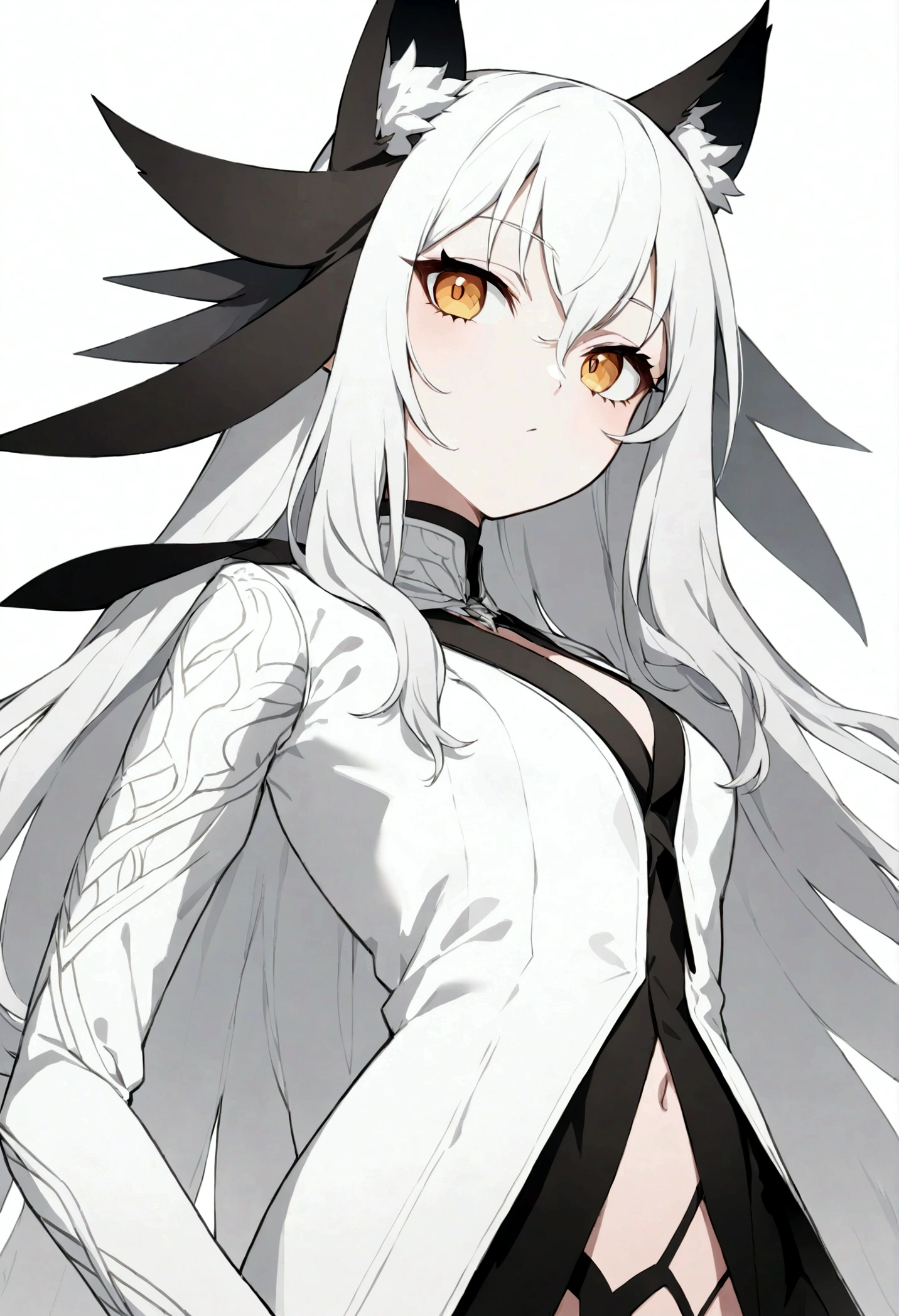 Mulher loba forte, em preto e branco, sem cores, inq.