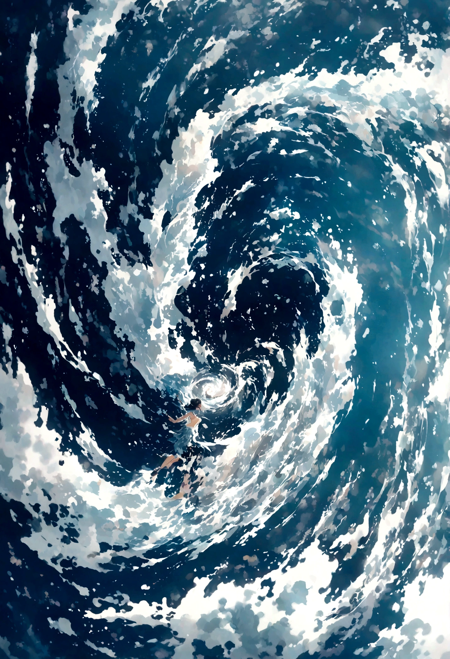 Spinning and splashing on the water surface