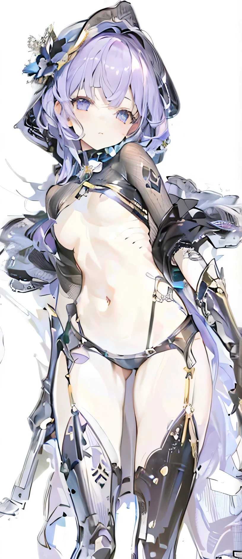 (Extremely detailed CG unified 8k wallpaper),(masterpiece), (Best quality), (Ultra Detailed), (Best Illustration),(The best shadow),The girl was lying on the bed,Girl raises her hands above her head,Girl's arms tied together with rope,The legs are widely spread,The girl spreads her legs,Reluctant expressions,There are teardrops in the corners of the eyes