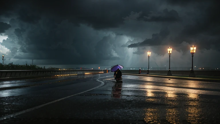 Rainy sky with umberella