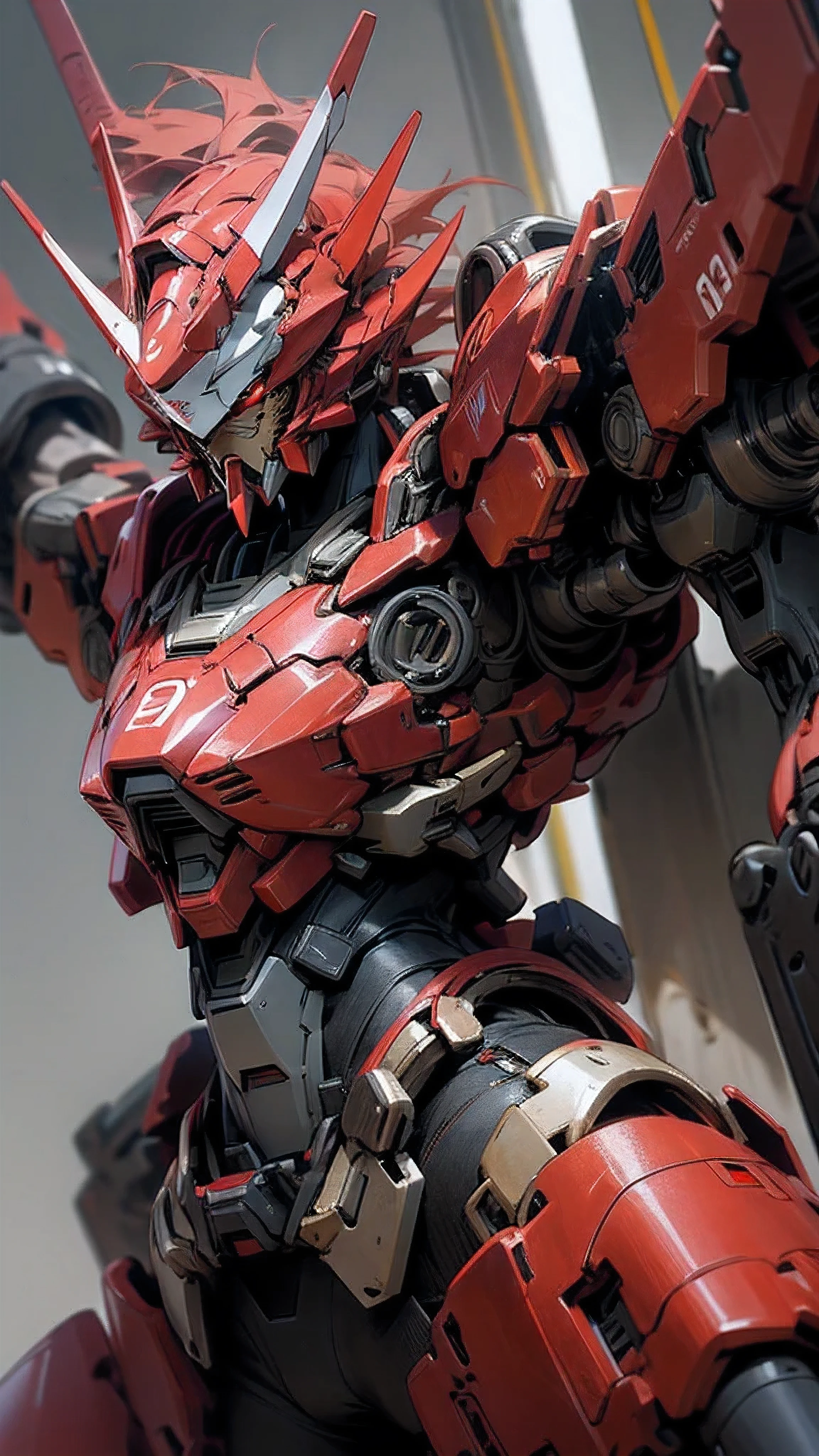 fantasy,high shading,4k,high texture,detail, Indonesia gundam,merah putih