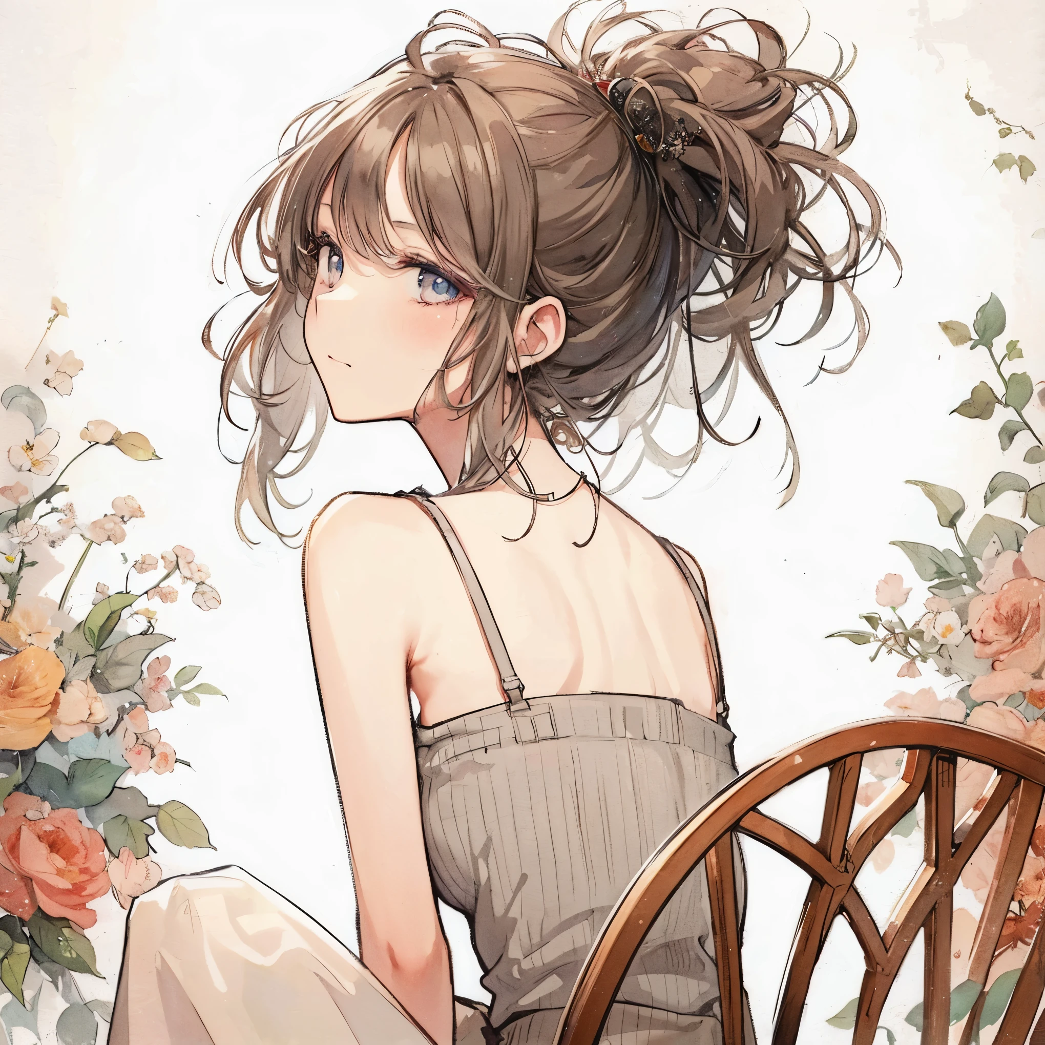 Official art using high-quality hand-drawn watercolor sketch techniques. (best quality,4k,8k,highres,masterpiece:1.2),ultra-detailed,beautiful detailed gray eyes,A girl with beautiful eyes, everyone, beautiful anime girl, cute anime girl, smooth anime art, anime style, elegant colors, soft lighting, delicate beautiful wet eyes, very coquettish, (beautiful large breast:1.2), (correct hands:1.2),