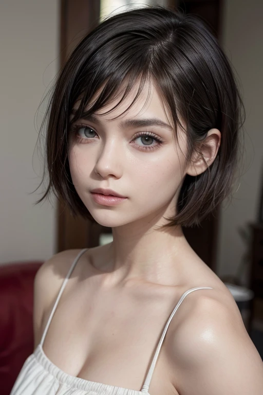Mujer cabello muy corto much shorthair woman estilo