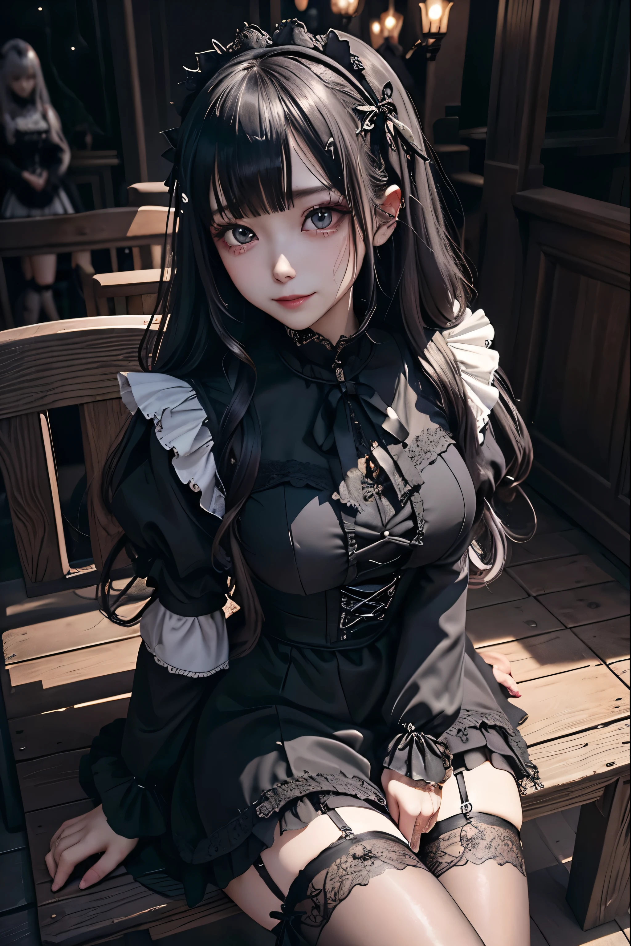 Hard Dark Gothic Makeup、Deep Night Sky、Horror、Black dark eyeshadow、sad、Good skin radiance、Dark Gothicメイク、Dark smile、palace、24-years-old、Embarrassed look、Dark Gothic、Obscene language、highest quality、Drunk face、紫のMaid clothes、Mysterious、Noble、sexy、Loving smile、Right blue eye, Left eye is red、Platform Heel Shoes、Heavy makeup、Gothic ta Clothing、Silver Hair、Long Hair Straight Hair、Cute Gothic Loliress、Beautiful Face、elegant features、Fascinating face、Stained glass is the background、Chest glistening with sweat、The room is dark、gothic long dress、Bell Sleeves、Wizard Sleeve、Decadent look、Sexually excited expression、Glossy thighs wet with water、Thighs that are wet and shiny with oil、Background of a room full of roses、The embroidery is pink、The dress has pink embroidery、Thigh-high socks、Knee-high socks、Gentle expression、Dark black eyeshadow、Stained glass and rose background、Female Duo、Female couple、dark church background、Stained glass、Black metal world、Dark Castle、Slender body、gothic long dress、Maid clothes、Victorian dresses、Her thighs glisten with sweat、My body is wet and shiny、Lots of glitter on the thighy thighs are sticky from sweating、Sweat glistens on the thighs, The whole body is sweaty and shiny、Quite sweaty、My thighs are sweaty、My thighs are so wet、My thighs are shining with sweat、A lot of sweat glistens all over the body、Small breasts、Orchestra StageStage、Dynamic Angle、sitting on a gothic chair、Play the violin gracefully、With a violin、Press the violin strings、violinist、orchestra performance、Thin thighs、slender、Violin body and strings、Sit on a chair、pantyhose、