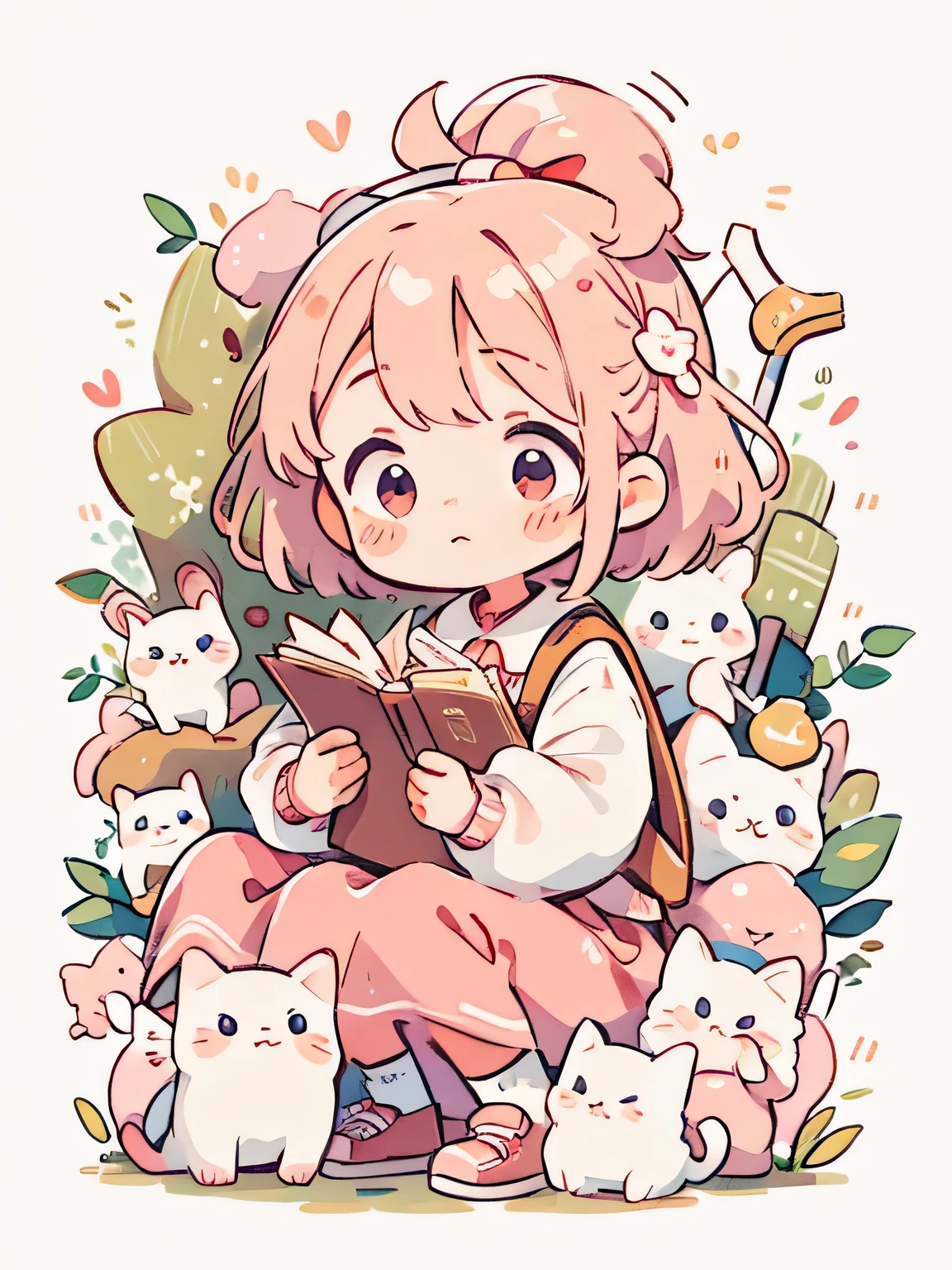 Momoko Sakura style, Masterpiece, best quality, 8k, cute girl chibi