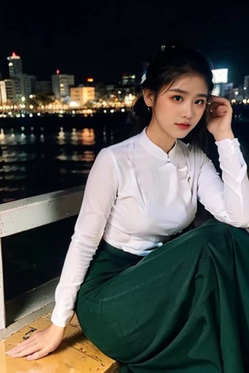 A school teacher is 30years old.Tall, thin, big hips, big breasts, black hair, small lips, brown eyes, attractive, K.Top=white Burmese blouse,With long sleeves,Buttoned at the side.Bottom=(Dark green) long skirt.
Footwear=female Burmese sandals,The hair is knotted bun.
2girls,spider-girl costume,cosplay,yangon city,detailed face,beautiful eyes,detailed lips,beautiful detailed face,intricate costume design,dynamic pose,urban city background,neon lights,ultrarealistic,8k,hyper detailed,award winning art,vibrant colors,cinematic lighting,photorealistic
