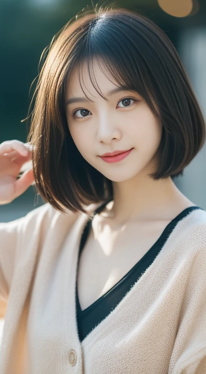 Random pose, Mix 4, (8k, Raw photo, highest quality, masterpiece: 1.45), (Realistic, Photorealistic: 1.37), One Girl, cute, Laughter、Cityscape, night, Professional Lighting, Plain,garden,Photon Mapping, Radio City, Physically Based Rendering, Gradient black hair, Gray Hair, Straight short bob cut,Gal,Handsome, With a girl, Big ample breasts,Long sleeve,coat,Summer clothes,Summer clothing,highest qualityの写真, High resolution, 1080p, (Clear Face), (Detailed face description), (Detailed hand description), (masterpiece), Realistically, Extreme light and shadow, Disheveled Hair, masterpiece, Rich details, (Beautiful Faces), (highest qualityの写真), (masterpiece), (Finely grained), dual、Look in front of you, Thin clavicle,Emphasis on armpits、Show lower milk,whole body