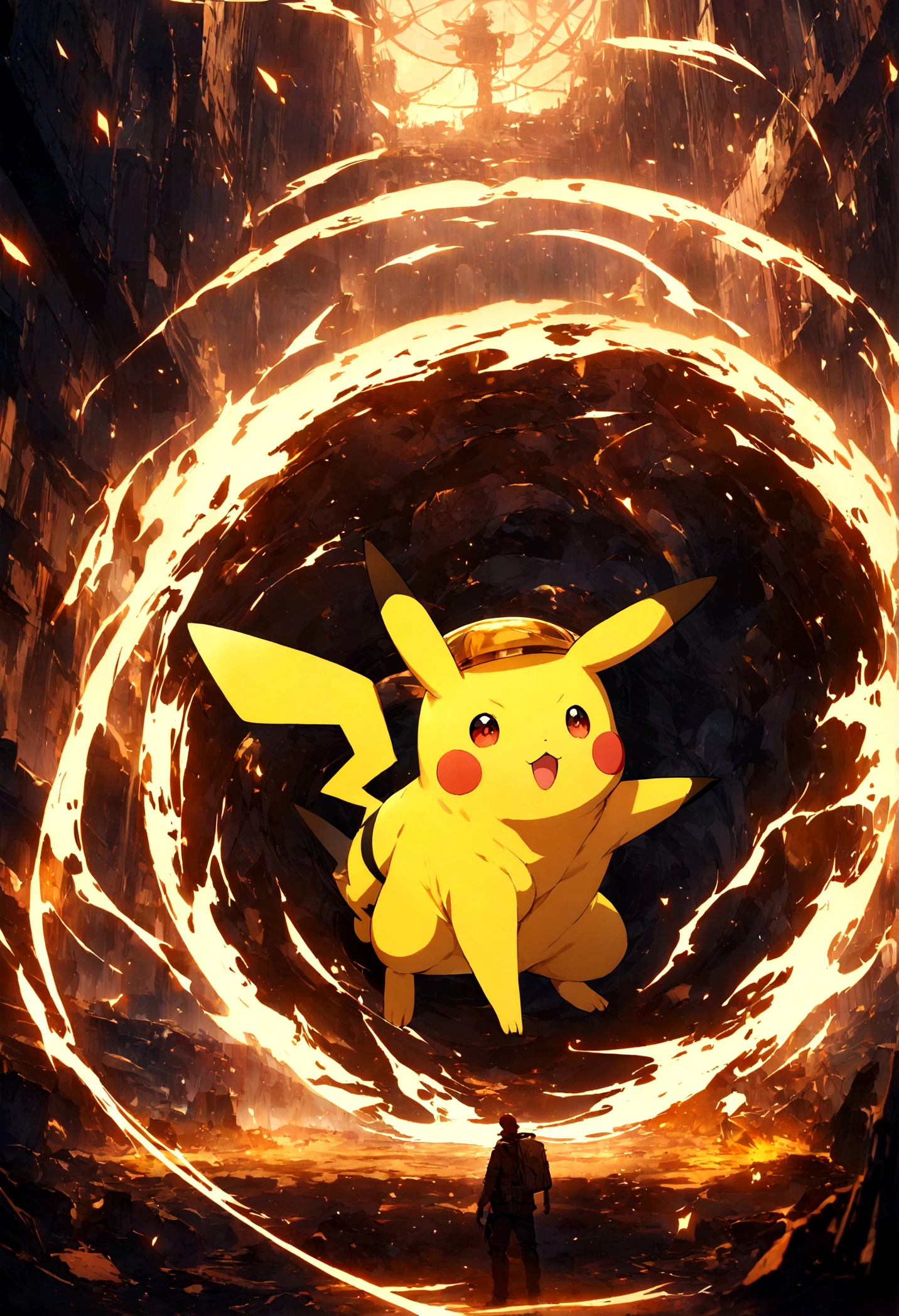  Pikachu is a yellow, mouse-like creature with electrical abilities.