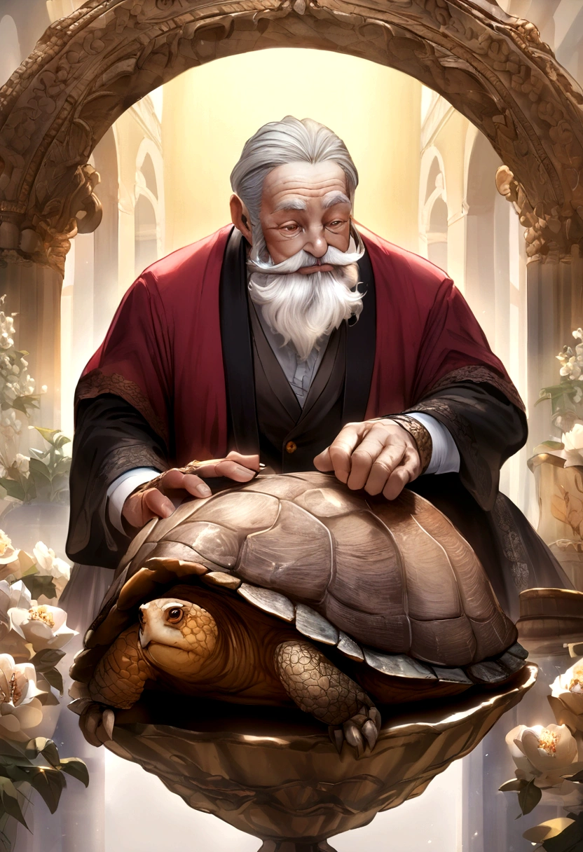 Kind old man,Holding,One,Cat with a tortoise shell