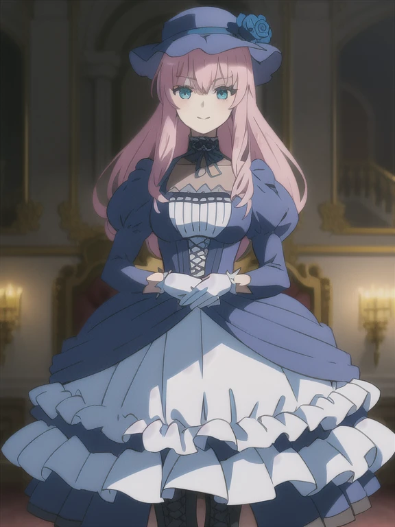 ((Best quality))), ((Ultra-detailed)), ((illustration)), ((Disheveled hair)), ((frilld)), (1 girl), (Solo),
1girl,blurry,blurry_background,blurry_foreground,bokeh,breasts,depth_of_field,dress,focused,hair_flaps,hairband,hand_on_own_chest,indoors,long_hair,motion_blur,photo_(medium),photo_background,solo,rating:safe,Princess_dress,
pink_hair,aqua_eyes,