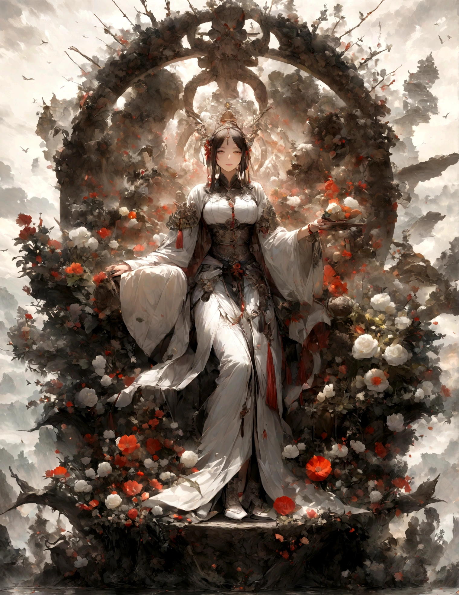 ((On the table)),(The best quality at its best)),Chinese style,In heaven, Clouds form a giant transparent image、Transparent white jade Maitreya Buddha statue,Thick Clouds,The sun shines,Pilgrims' Path,Ultra-realistic,Ultra-realisticな写真,pink,8k,Kilo,high quality,Masterpieces,Ultra-detailed,(((Overclocked Renderer)))