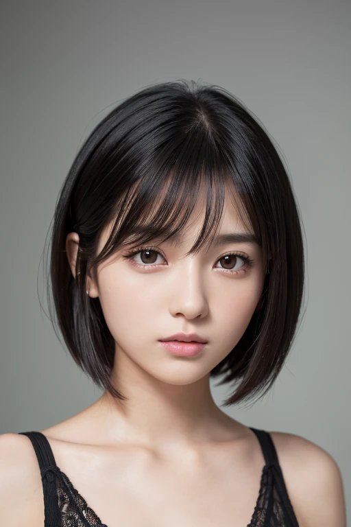 (High resolution:1.3), (16k, Photorealistic, Raw photo, Best image quality: 1.4), Japanese, (One Girl), Beautiful Face, (A vivid face), (Black-haired、short hair:1.3), Beautiful Hairstyles, Realistic eyes, Beautifully detailed eyes, (Realistic Skin), Beautiful skins, attractive, 超A high resolution, Surreal, High detail, Golden Ratio, Highly detailed cute girl,(20-year-old), tight pussy, shaved