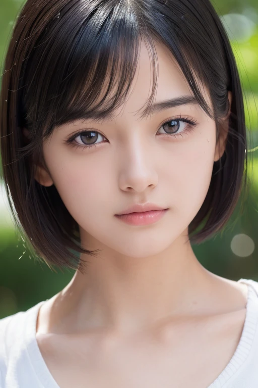 (High resolution:1.3), (16k, Photorealistic, Raw photo, Best image quality: 1.4), Japanese, (One Girl), Beautiful Face, (A vivid face), (Black-haired、short hair:1.3), Beautiful Hairstyles, Realistic eyes, Beautifully detailed eyes, (Realistic Skin), Beautiful skins, attractive, 超A high resolution, Surreal, High detail, Golden Ratio, Highly detailed cute girl,(20-year-old), squirting, female ejaculation, gushing