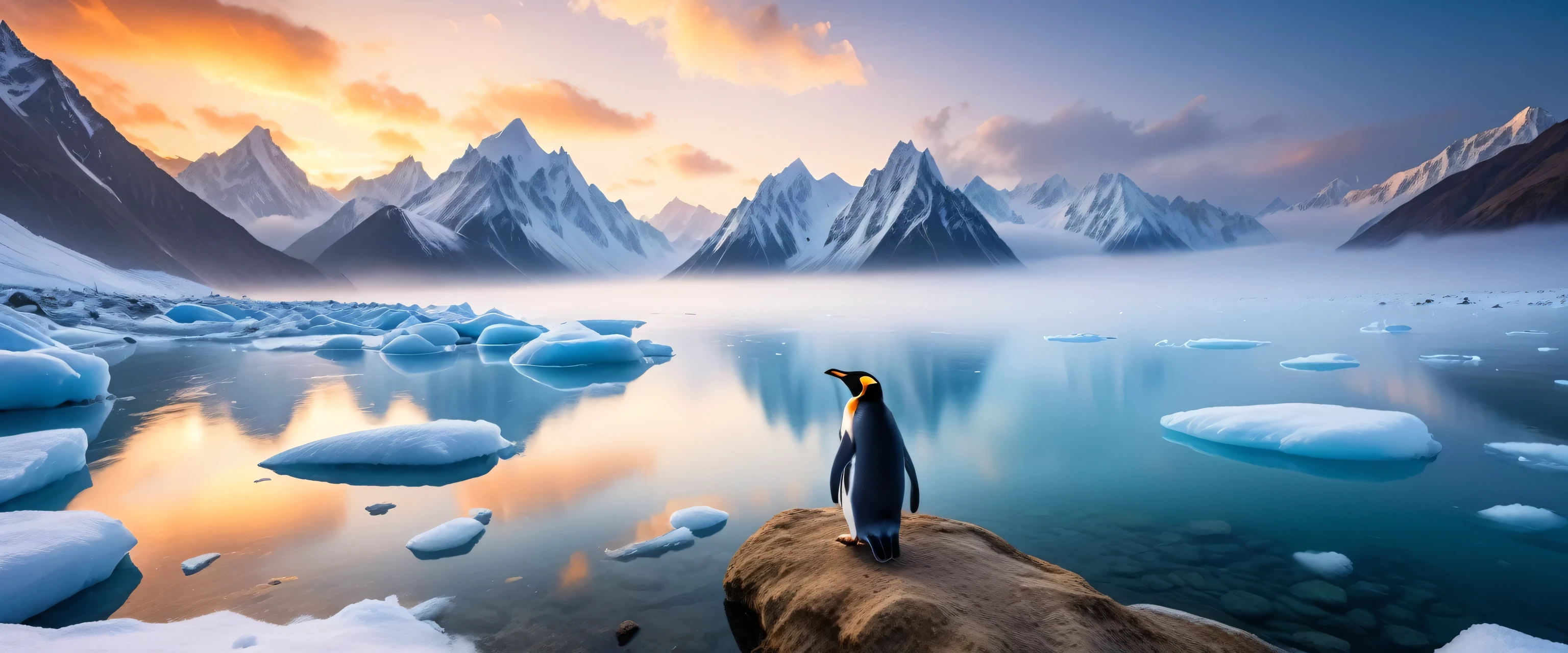 Stereoscopic photography,Large depth of field,High Definition,Scenery photography,National Geographic award-winning works,8k,George Digarakis,(penguin) ,Exquisite Risk,big eyes,Soft hair,Sharp four claws,,Big ice block,lake,远景Snow Mountain,fog,Big fog,Close-up of Ice Mountain,ice,Cool and warm colors,Snow Mountain,Snow scene,Snow,Snow Mountain,Close-up of ice mountain,ice,cool and warm colors,Snow Mountain,Snow scene,snow,(RAW photos,best quality),(Reality,Photo reality:1.3),masterpiece,Extremely beautiful,high resolution,The original,Perfect lighting,(RAW photos,Best quality),(reality,Photo reality:1.3),masterpiece,Extremely exquisite and beautiful,high resolution,Original,Perfect lighting,(Extremely detailed CG:1.2),Unite,2k wallpaper,Amazing,Fine details