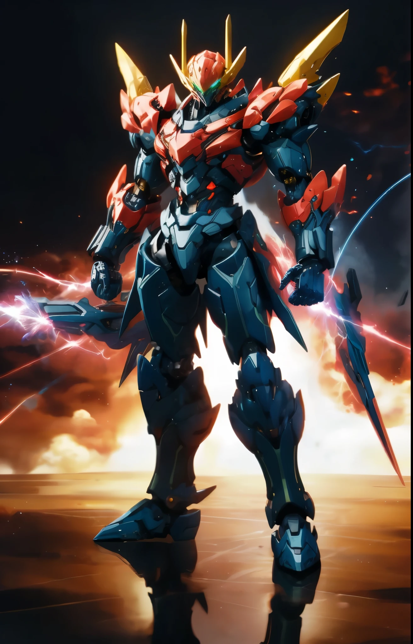 Humanoid Mecha, fully enclosed shoulder guards, matching arm and leg guards, full body, full armor, the design balances heavy with agility, (the color scheme is primarily white with red and blue accents, the concept Inspired by Super robot, organic biotech armor, standing, floating high above the futuristic sci-fi city), exquisite and mature art style, (aura effect, energy, glowing eyes, the armor glows), ((SRS)), metallic, dynamic, dramatic, high definition, best quality, highres, ultra-detailed, ultra-fine painting, extremely delicate, professional, perfect body proportions, anatomically correct, symmetrical face, extremely detailed eyes and face, high quality eyes, creativity, RAW photo, UHD, 32k, Natural light, cinematic lighting, masterpiece-anatomy-perfect, masterpiece:1.5