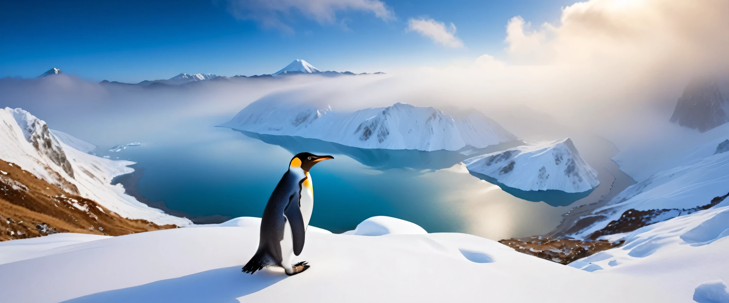 Stereoscopic photography，Large depth of field，High Definition，Scenery photography,National Geographic award-winning works,8k,George Digarakis，（A group of penguins），（penguin） ,Exquisite Risk,big eyes,Soft hair,Sharp four claws,,Big ice block，lake，远景Snow Mountain，fog，Big fog，Close-up of Ice Mountain，ice，Cool and warm colors，Snow Mountain，Snow scene，Snow，Snow Mountain，Close-up of ice mountain，ice，cool and warm colors，Snow Mountain，Snow scene，snow，（RAW photos，best quality），（Reality，Photo reality：1.3），masterpiece，Extremely beautiful，high resolution，The original，Perfect lighting，（RAW photos，Best quality），（reality，Photo reality：1.3），masterpiece，Extremely exquisite and beautiful，high resolution，Original，Perfect lighting，（Extremely detailed CG：1.2），Unite，2k wallpaper，Amazing，Fine details