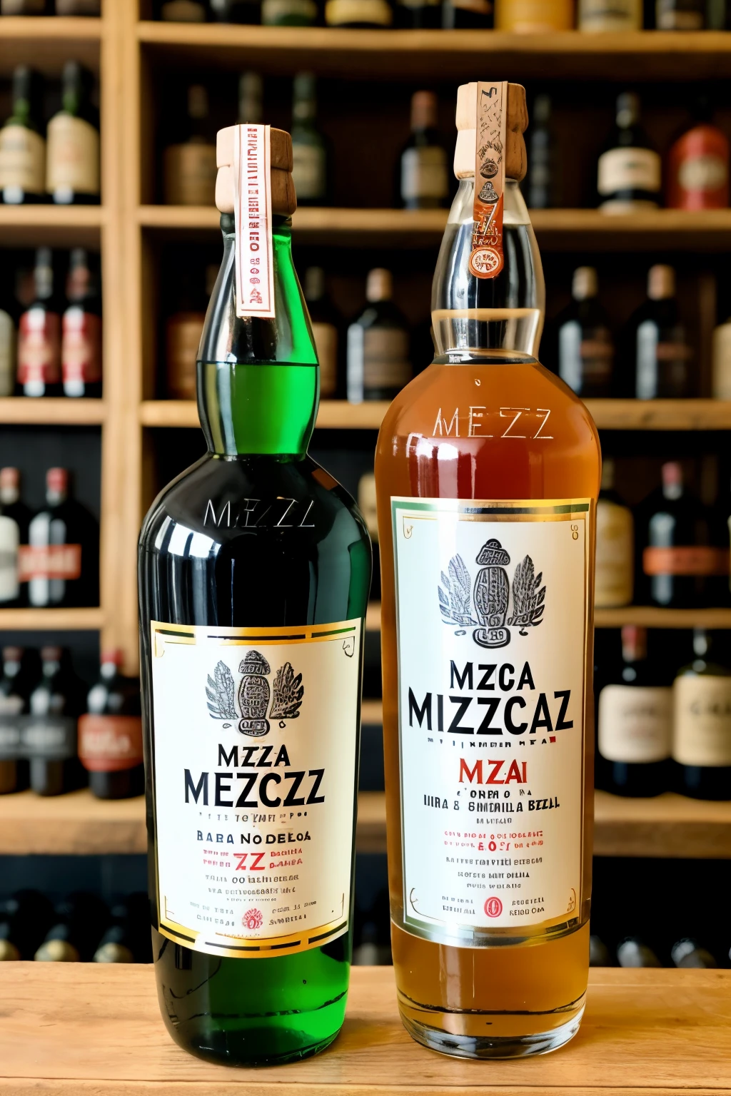 2 botellaz de mezcal en presentaciones de 250 ml y 750 ml con el nombre de "Mezcal Igna"