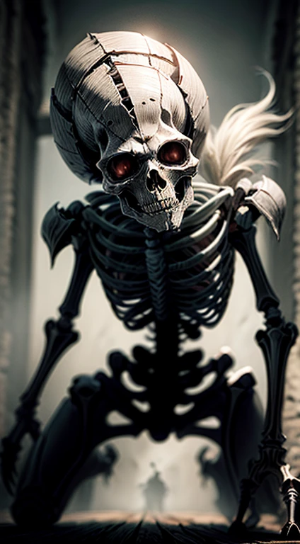 Witness the terrifying sight of the Skeleton Knight,A non-humanoid monster,