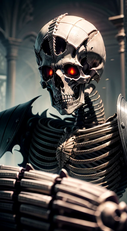 Witness the terrifying sight of the Skeleton Knight,A non-humanoid monster,