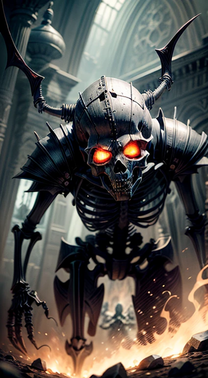 Witness the terrifying sight of the Skeleton Knight,A non-humanoid monster,