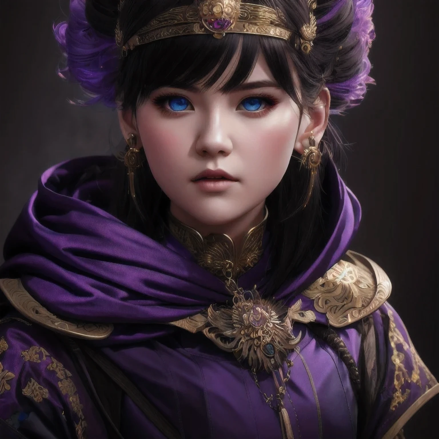 there is a 18 years old in a purple dress holding a dragon, wlop and ross tran, ross tran 8 k, fantasy art style, chengwei pan on artstation, a beautiful fantasy empress, ross tran and wlop, ruan jia and artgerm, the dragon girl portrait, ig model | artgerm, artgerm and ruan jia,beautiful
1girl
bangs
blue eyes
closed mouth
ear piercing
earrings
grey background
hair ornament
jewelry
lips
looking at viewer
military
military uniform
nose
piercing
portrait
realistic
short hair
simple background
solo
upper body