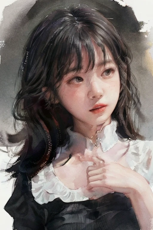 (upper body: 1.5),(white background:1.4), ((tachi-e)), original,(illustration:1.1),(best quality),(masterpiece:1.1),(extremely detailed CG unity 8k wallpaper:1.1), (colorful:0.9),(panorama shot:1.4),(full body:1.05),(solo:1.2), (ink splashing),(color splashing),((watercolor)), clear sharp focus,{ 1girl standing },((chinese style )),flower background,outdoors,rocks, looking at viewer, make happy expressions,soft smile,pure,beautyfull detailed face and eyes,beautyfull intricacy clothing decorative pattern details, black hair,black eyes,colorwater