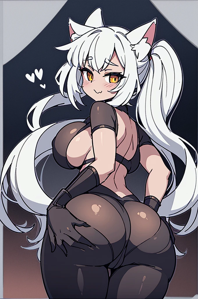 anthro ass big ass big breasts blush breasts cat ears cat humanoid cat tail cute furry furry female furry only large ass large breasts tail white fur
