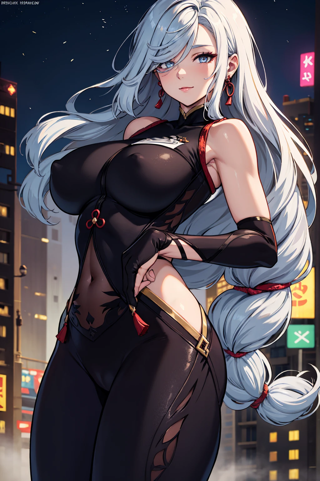 ShenheV4, tight pants, sportswear, butt, seductive, thick thighs, night city view, realistic, best quality, masterpiece, ultra detail, ultra high res, extreme detail, skin tight outfit, seductive, realistic, best quality, masterpiece, ultra detail, ultra high res, extreme detail, 8k, round ass, perfect face, detailed face, extreme detail, voluptuous, realistic, 1girl, solo, long hair, looking at viewer, smile, big breasts, night city background, butt, bare shoulders, tight shirt, closed mouth, portrait, skin tight outfit, silver hair