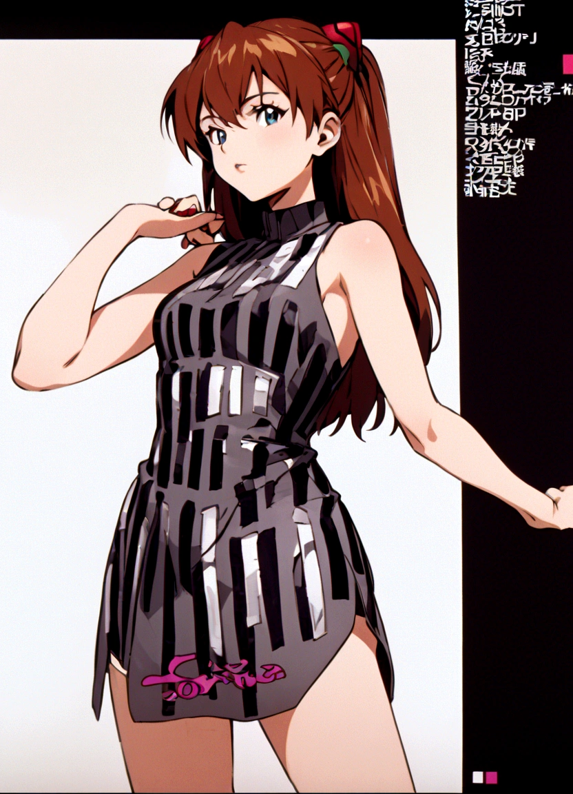 Asuka Langley Soryu, Long Hair, bangs, blue eyes, Brown Hair, hair ornaments,Off the shoulder