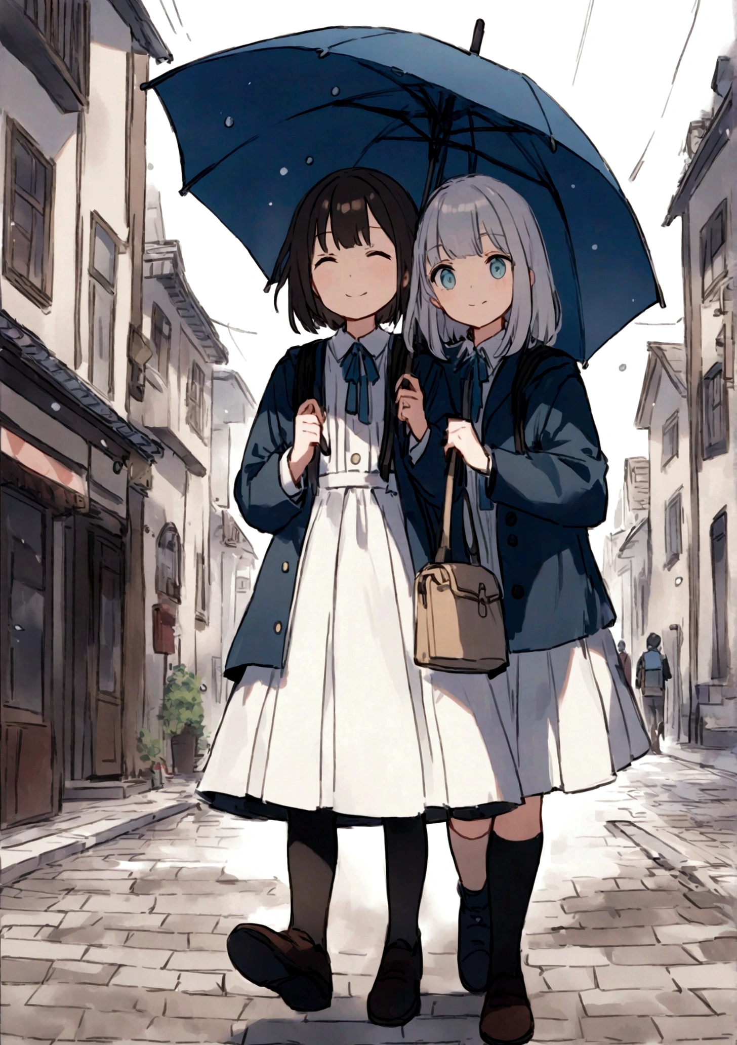 I see a young girl,She wore a light dress,Carry a small bag,Thin hair fluttering in the wind。She has a beautiful face,Eyes are clear and bright。
The girl had a special umbrella,This umbrella is transparent,No frills,The surface of the umbrella is wide and rounded。On a crowded street,Her appearance is different。
The street is lined with pedestrians hurrying past.,Wear different costumes,Busy getting things done。Someone rushed to the office,Someone picked up their backpack and hurried off to school.。These people々walked around her,Noise々As if forming a nice background。
but,このNoise々In a new environment,That girl is different。She walked calmly,under the umbrella, She seems to have entered another space。The transparent raindrops on the surface of the umbrella swayed as she moved.,it is水面にきらめく波紋のようだ。
There was no sign of fatigue on the girl's face.,Instead, Smile and exude a calm demeanor。
In this photo, A girl with a transparent umbrella is walking through an intersection,it is,、It depicts an attractive youthful image.。。