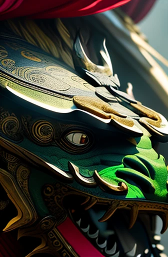(8k) (Artstation is very detailed), Ancient Chinese armor, Characters wearing masks and armor, Epic battle scenes, The dark areas of the armor have Chinese dragon patterns., The dragon pattern is very detailed, Gold Armor, The dark areas of the characters have rich detail. The background is a Chinese fantasy scene, Fantastic and colorful, A scene with a fire burning in the background has been added.