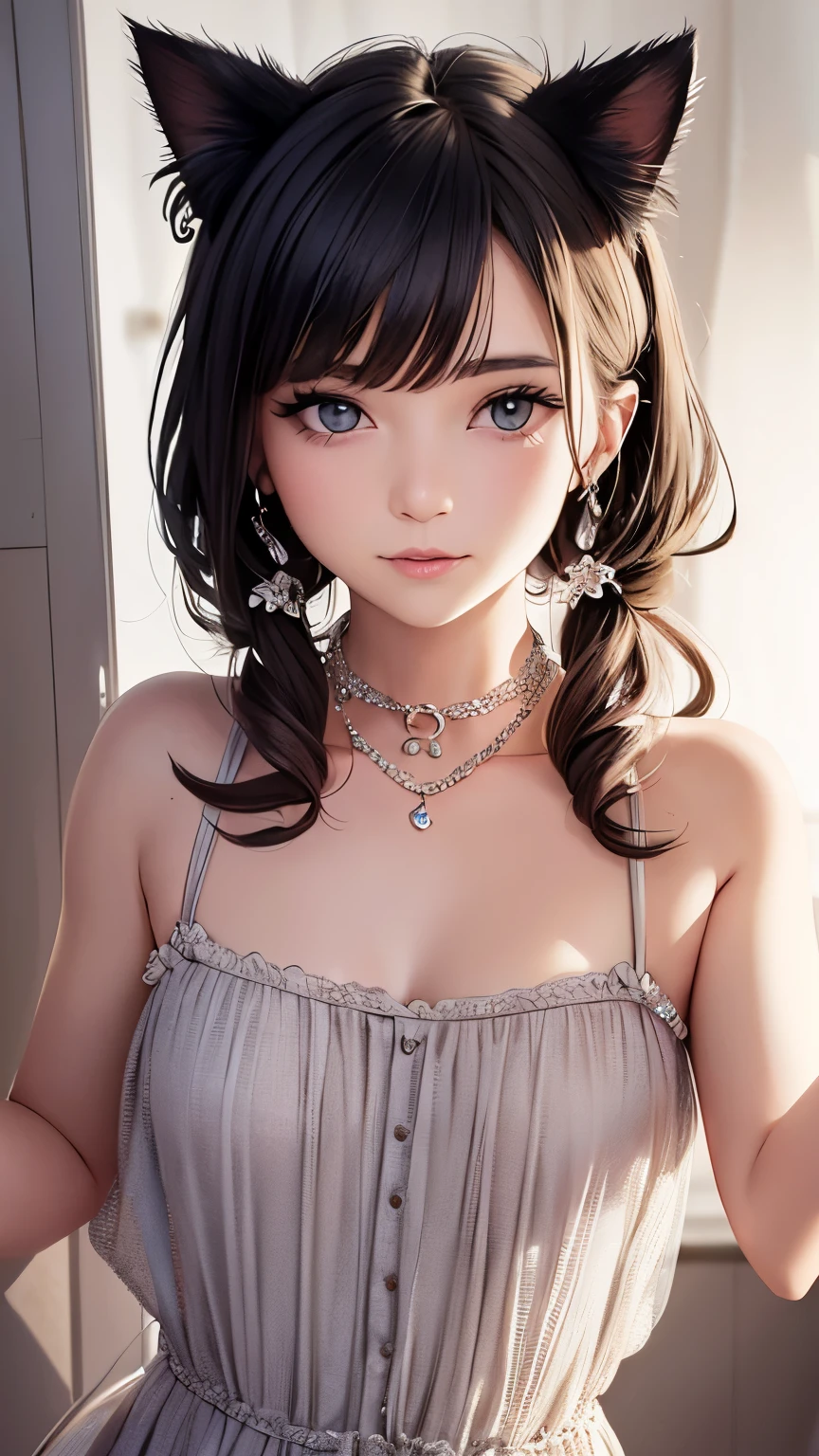 Picture a cat, an adorable kitten clad in jewelry.