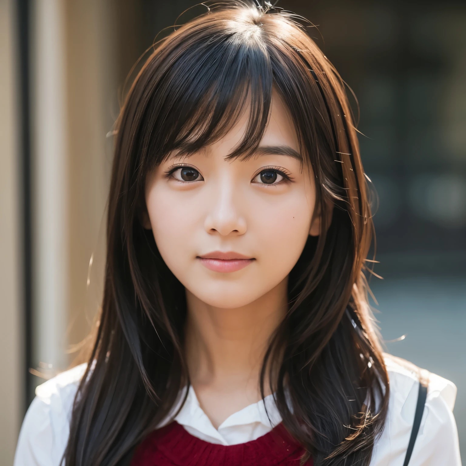 #Image output conditions ・Protagonist: Japanese, female, early 20s, beautiful, brown hair, sportswear with tight white tank top, good proportions. ・Portrait style, black background, high quality, high resolution, studio lighting - Has a clean, confident atmosphere, looks directly at the camera, and seems to be provoking you. The gesture of combing her hair.