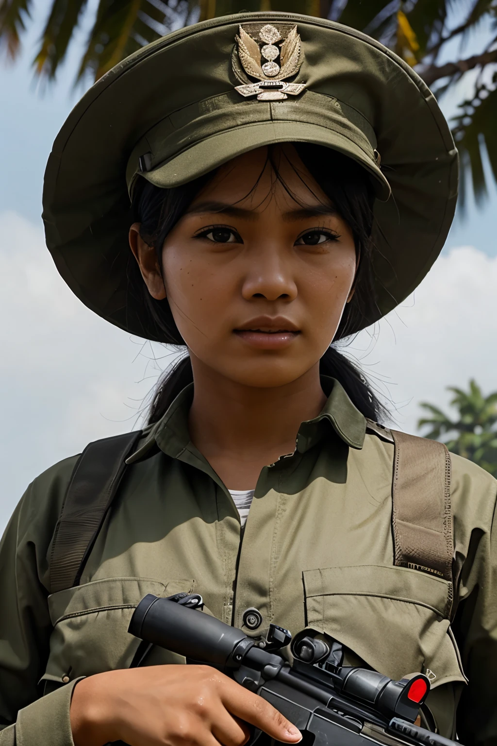 Female military troops of the Indonesian National Army