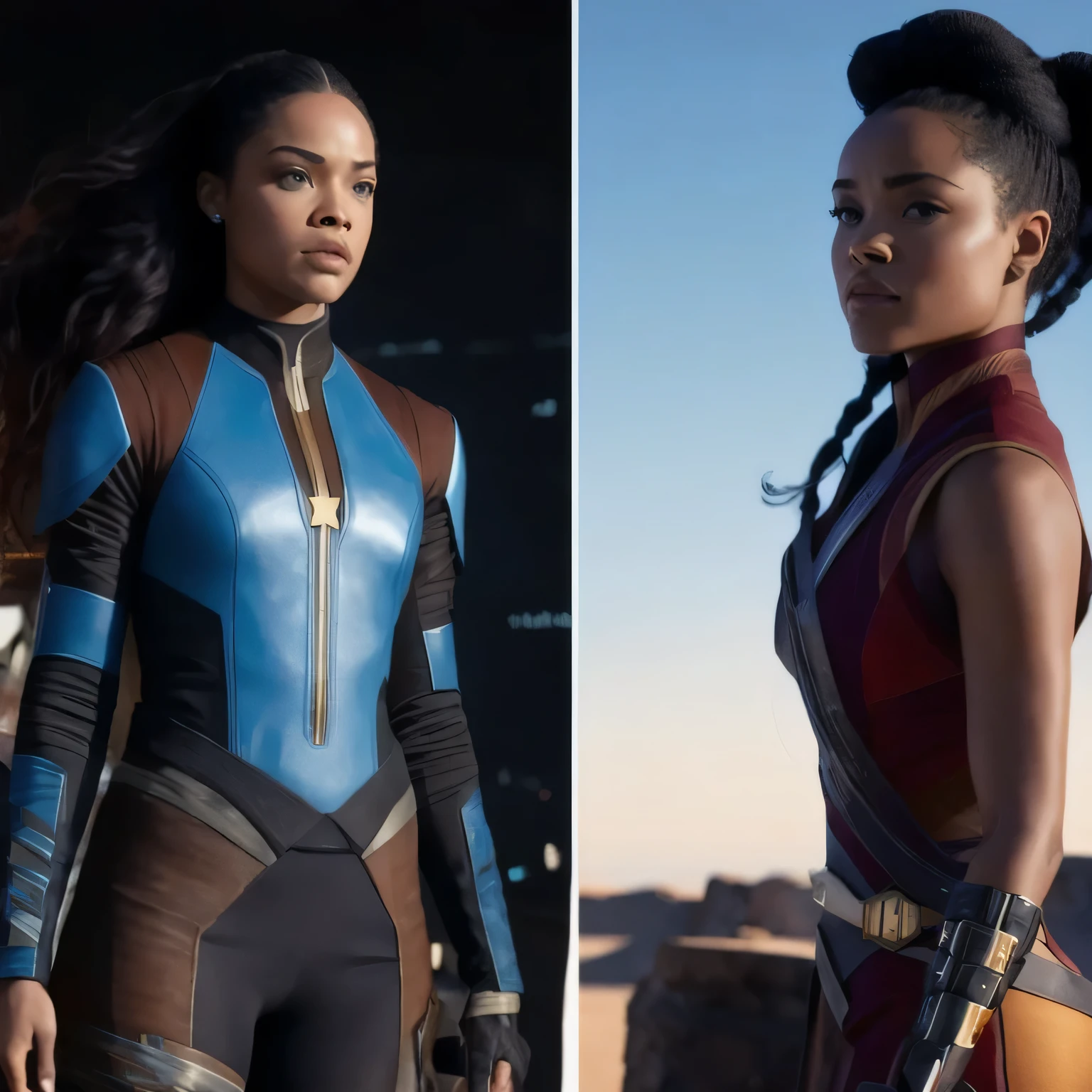  in a star wars sequel, tessa thompson inspired, rey, tessa thompson, movie screenshot from star wars, portrait of ororo munroe, wakanda, ariana grande in star wars