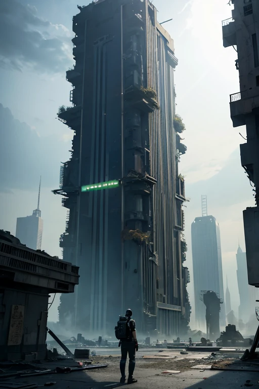 highest quality、A ruined futuristic city、dim、Surrealism