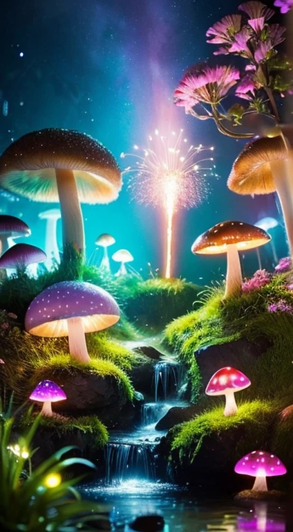 (highest quality, Super detailed, 16k, Bright colors, Bokeh) Fairy ) Dancing on a luminous mushroom, Glowing Mushroom, Fascinating夜景, Vibrant colors, Fantasy, Magical creatures, Luminous spores, Ethereal lighting, Soft glow, A hypnotizing display, dream-like雰囲気, Mysterious森, Whimsical, Surreal, Natural light, Glowing Mushrooms, Mysterious植物, Shining Sparkle, A sparkling ecosystem, Fascinating, Heavenly Beauty, Supernatural, Fascinating, Magical Glitter, Fascinating設定, fairy tale, Mysterious, Soft lighting, magical mood, A stunning display, Surreal landscape, Vibrant colors, Soft and delicate light, Wonderland, Glow in the dark, Supernatural, Unforgettable beauty, dream-like, Fascinating影, Supernatural show