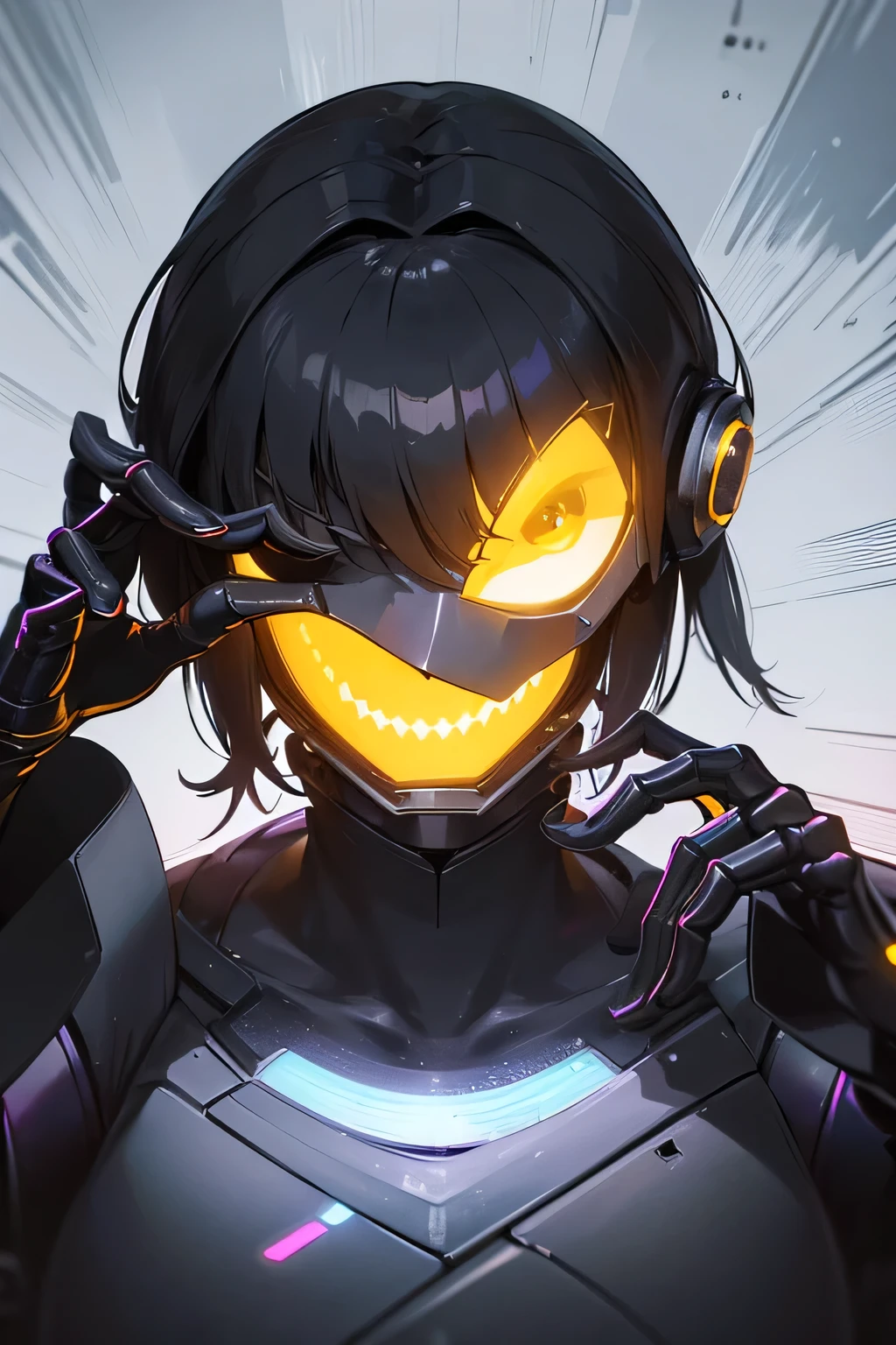 Android, dark scenery, robot, cyborg, dangerous pose, silent hill, Yellow portal instead of a face, black and yellow black hole on the head --niji 6 --ar 200:150 --sref https://i.postimg.cc/0ytD2Lry/9ec3c7216bcaad7f9cff684056e05b33-high.png