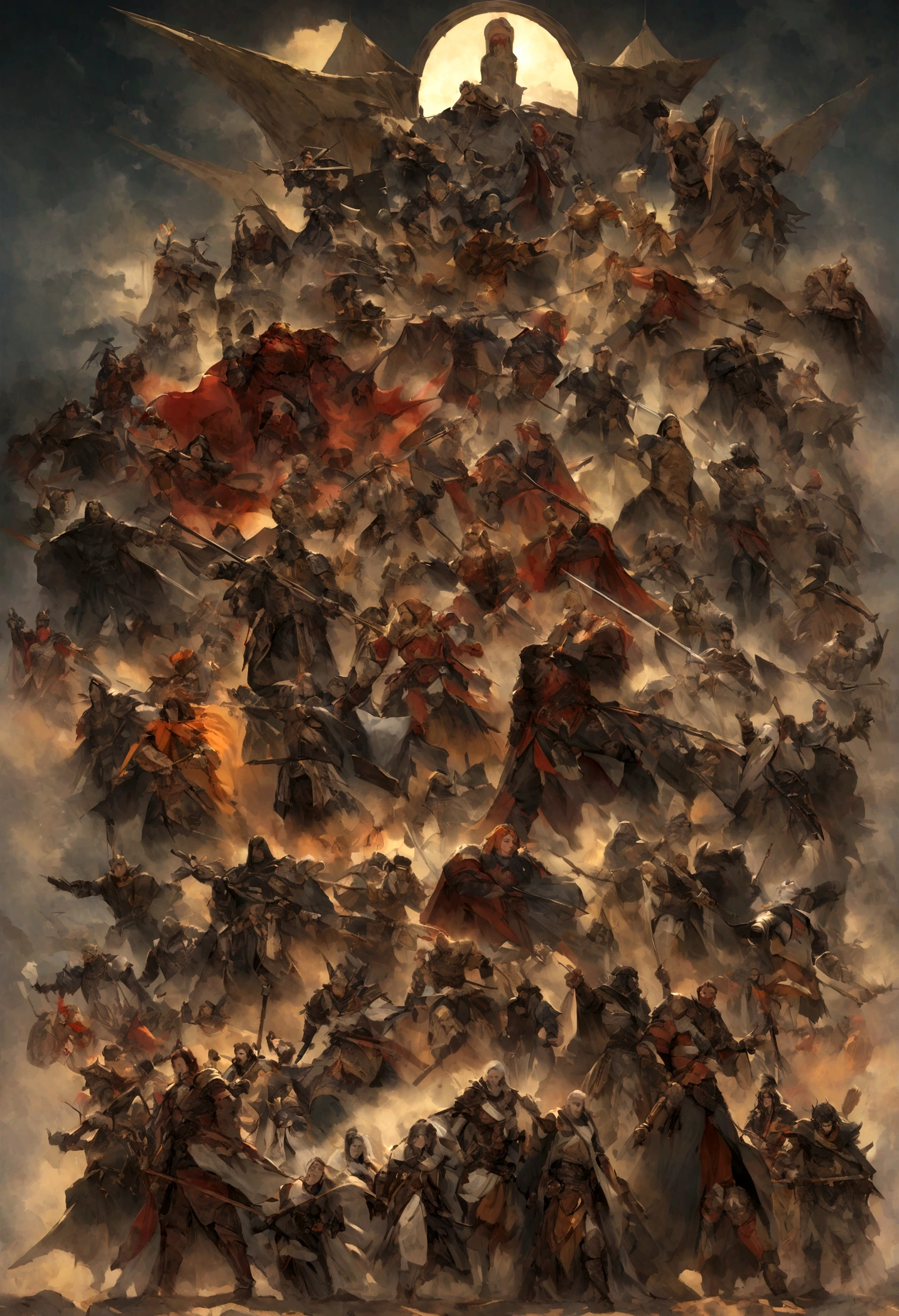 guerrero, arte conceptual, Autores:Kisigank, fantasy art, fondo del campo de batalla, Renderizado limpio, ,Lleva un traje de armadura de color negro y blanco., Humo de espuma de Bushido detallado, Yelmo del Dios Olvidado, The character is standing., ,Homepage of Art Station, toro, Pseudo-medieval fantasy, Dios con armadura de carpa, Detailed Armadura de bronce, Armadura de bronce, armadura grabada en oro, armadura de obsidiana dorada, Crimson Armor, Preciosa armadura de filigrana, Demon guerrero, Armadura de asesinato compleja, Complex metal armor, Powerful guerrero, Vestido con una lujosa armadura dorada.,Decorado con patrones intrincados, El casco tiene una gran corona y dos cuernos.,ojos blanco y negro brillantes, Todo esta en la oscuridad, Smokey backgrounds hint at battle scenes, Agregando un aura siniestra a su personaje.,planteado, tiro de cuerpo completo, la armadura emana fuego negro y blanco