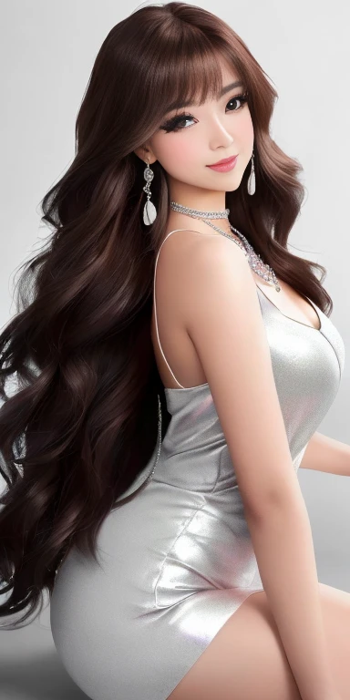 (Canon_RF85mm_f/1.2,_best_quality,_Reality:1.4,_light),(1_girl,_Asian_mixed,_Asian_Idol:1.2,_beautiful_long_Slim_leg),(long_Brown_Wavy_hair),_pink_Shiny_Lips,_pink_Eyeshadow,_eyelash,_powder_blush,_cosmetic),_(White_Shiny_skin,_black_eyes,_Pores,_skin_texture,_Shiny),_(necklace,_earrings),_Large_Breasts,_Smile,_Dynamic_poses