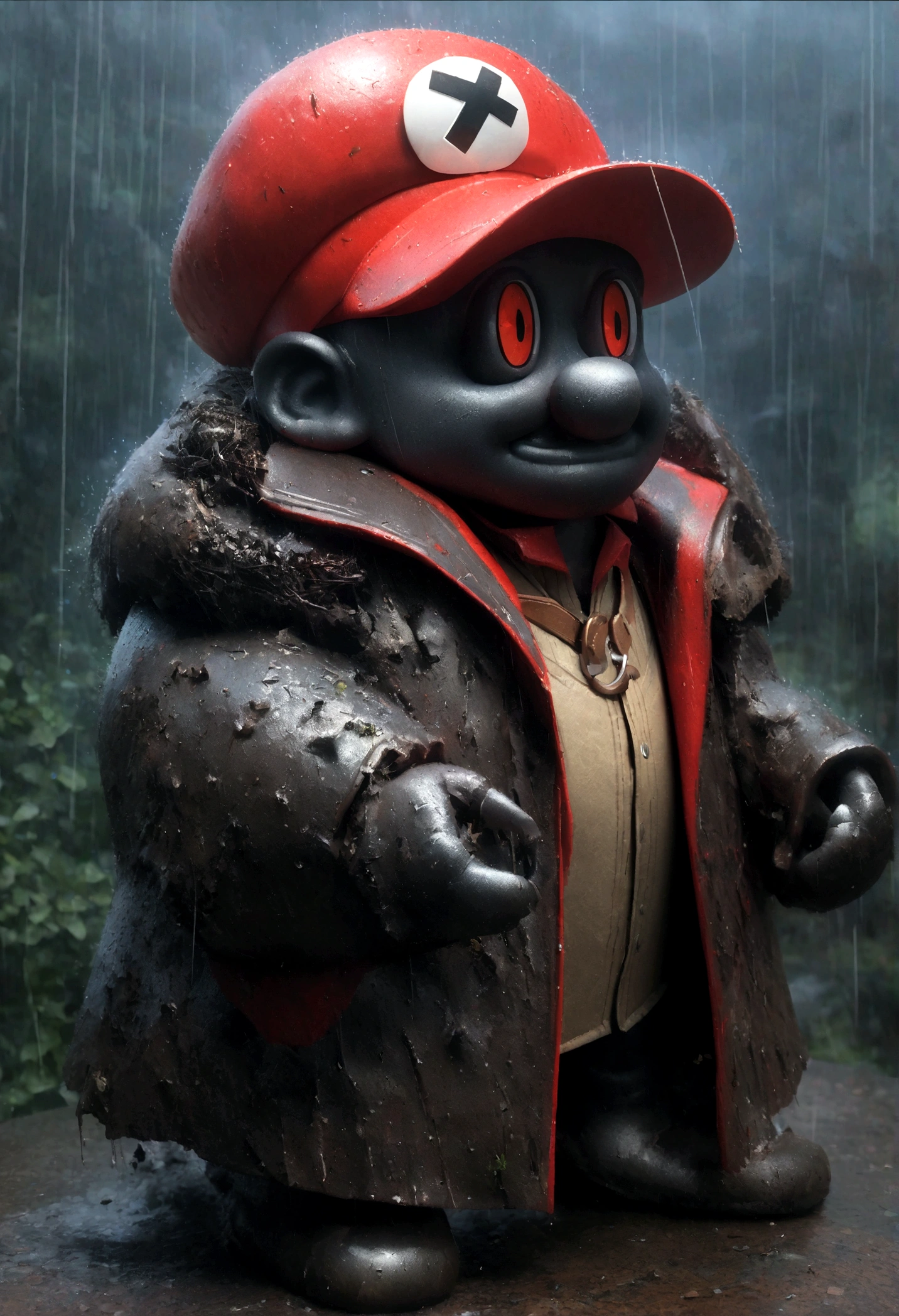 Portraiture ((ah、amazing)) Like Super Mario, Red Hat, Fantasy, Very detailed, Digital Painting, artステーション, コンセプトart, Sharp focus, figure, art:Tony Sart、artジャーム、Randy Vargas , rain, RTX, Octane, Unreal