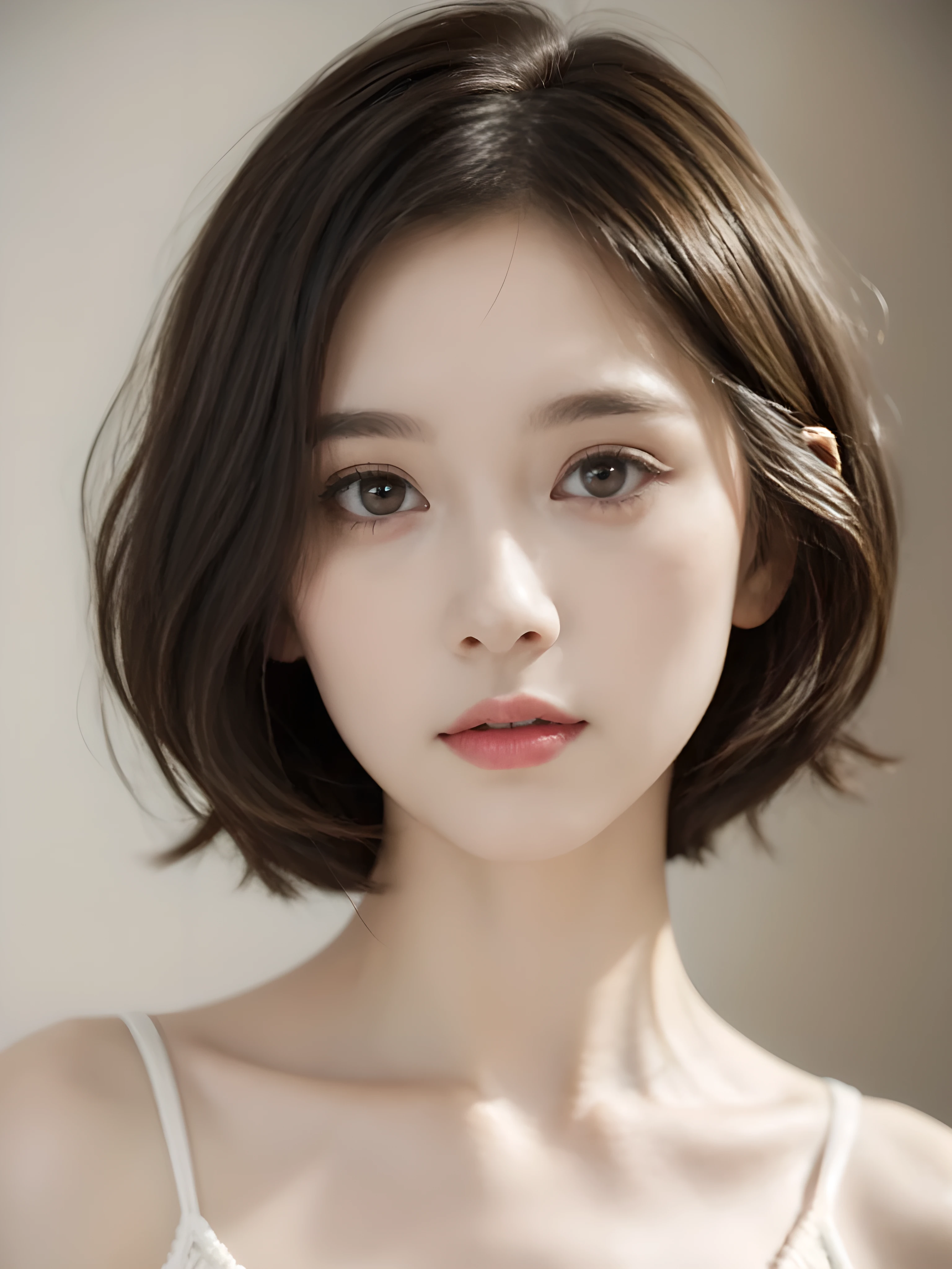Short hair and white Summer knitting,be happy,Summer knitting, long hair, long hair with bangs, girl with a cute face, cute face portrait, french bob, Pale white skin!!, Short brown hair and big eyes, Soft portrait 8 k, beautiful big eyes, beautiful girl, young girl with bob hair, Best picture quality, Masterpiece, Leonardo da Vinci's diary Da Vinci, Leonardo da Vinci's manuscript as background.